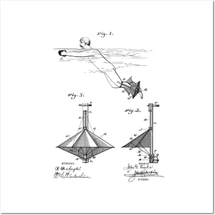 Swimming Apparatus Vintage Patent Hand Drawing Posters and Art